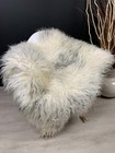 Icelandic Curly White Gray Genuine Sheep Skin Rug Pelt Pad Natural Color Modern