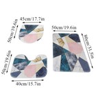 3 Piece Bathroom Rug Set Soft Non Slip Toilet Lid Cover Bath Mat Contour Rug   
