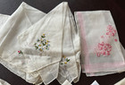 Vintage 25  White Lace Hankies Corner Designs Embroidery Including Nwt Burble