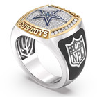 Dallas Cowboys True Fan 1 2 Ct Diamond Two Tone Yellow Gold And 925 Silver Ring