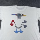 Vintage 1990s Peacock Galapagos Art Promo Shirt Large Men   s White Rare Nature