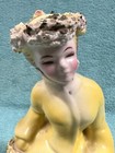 Vintage 1950   s Victorian Lady Figurine Ceramic Planter Vase Hand Painted 8   