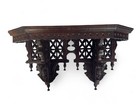 Antique Victorian Eastlake Hand Carved Walnut Wall Shelf 19 5    Ornate Fretwork