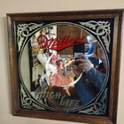 Vintage Miller High Life Girl On The Moon Witch Beer Mirror Bar Sign 1980