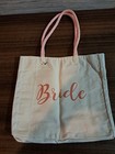 Bride To Be Gift Tote Bag Light Beige With Pink Handles