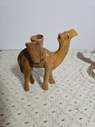 Vtg  Olive Wood Hand Carved Wooden Camel Nativity 3 75  High 3  Long Christmas 