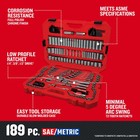Craftsman Cmmt12134 Mechanic Tool Set 189 Pc 1 4 3 8 1 2 Drive Socket Ratchet