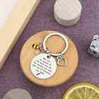 Bee Keychain Inspirational Keyring Stainless Steel Key Ring Fashion Women Men