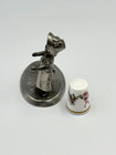 Vintage Pewter Kate Greenaway Figural Thimble Holder