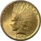 1908  10 Indian Pcgs Ms-64