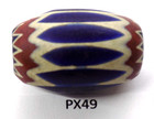 Large Sweet Oval Antique Venetian Chevron Trade Bead African Px49  Bg 37