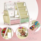 Kids Bookshelf And Toy Organizer  Sturdy 3 Tier Kids Bookcase  Sling Bookshel   