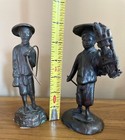 Two Rare Southeast Annam French Indochina Bronze Statues With Excellent Patina