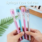 10pcs Random Color Belt Syringe Shaped Gel Neutral Pen  Signature Ballpoint Pen