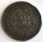     1838 Seated Liberty Silver Half Dime Rotated Die 187 Year Old 90  Silver Coin