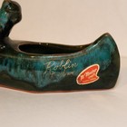 Vintage Mcmaster Craft   pottery Blue Green Glazed Canoe Planter Roblin Canada
