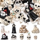 60 Pcs Mini Skull Figurine Halloween Miniature Skeleton Head Statue Mini 