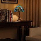 Tiffany Style Table Lamp 8  Teal Dragonfly Series Stained Glass Lampshades be   