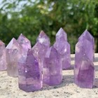 1lb Natural Amethyst Quartz Obelisk Crystal Wand Point Healing 40-55mm