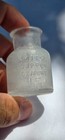Rare Htf Antique Smith s Copper Dental Cement Clear Glass Bottle Swastika 2 1 8 