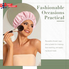 Reusable Shower Cap For Women  Large Waterproof Shower Bonnet Washable Elastic B