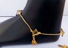 Indian Gold Plated Payal Foot Designer Chain Anklet Set Women Fashion Jewelry 34