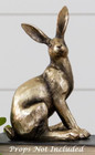 New Farmhouse Gold Bunny Sitting 8 5 tx4 5 wx6 d Rabbit Cottage Vintage Look