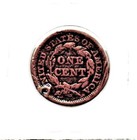 1854 Braided Hair Large Cent With Hole As Pictured 