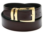 Men s Belt Reversible Wide Bonded Leather Gold-tone Buckle Over 20 Colors