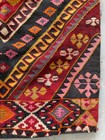 Vintage Traditional Handmade Turkish Geometric Wool Kilim Floor Rug 113x80 Cm