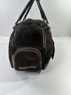 Juicy Couture Doggy Couture Brown Velour Pet Carrier Bag G p Crest Mesh Windows