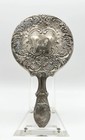 Antique Victorian Style Silver Plated Vanity Hand Mirror Ornate Floral 9   