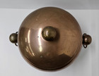 Vintage Copper Patina Round Ice Bucket Ring Handles  a8 