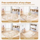 Baby Playpen  Foldable Wooden Play Yard With Gate   Adjustable Activity Cente   