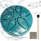  Mini Rain Drum For Outside 6 Notes Steel Tongue Drum  Waterproof 3 Inch Green