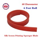 Us Stock Red 60 Duro Durometer -6 Ft  Roll Silk Screen Printing Squeegee Blade