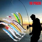 Lot 10pcs Kinds Of Fishing Lures Crankbaits Hooks Minnow Baits Tackle Crank