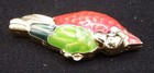 Estee Lauder Solid Perfume Enamel Red green Parrot Compact - No Box  -
