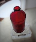 Vintage 1963 Royal Ruby Red Glass Schlitz Beer Bottle Anchor Hocking 168-38b