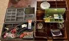 Lot Of Vintage Fishing Tackle Lures Hooks Tackle Boxes