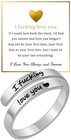 I Love You Engraved Ring Stainless Steel Spiral Promise Ring Couple