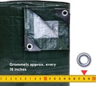 Tarp Supply Inc 8 Mil Heavy Duty Green silver Poly Tarp With Reinforced Corners