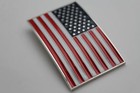 Men Women Belt Buckle Metal Silver United State America Usa Flag Red White Blue