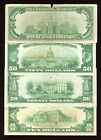 Set 1929 National Bank Notes Federal Reserve  100  50  20  10  Brown Seal