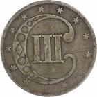 1853 Three Cent Silver F Uncertified  529