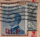 Italy 1921 Semi Postal 25   Ovptd Blp Sc B12b Tied Torino 19 Iv 1921 On Paquebot 