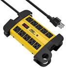 10 Outlet Heavy Duty Power Strip Surge Protector 2800 Joules  6ft Extension Cord