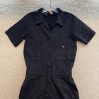 Dickies Black Coveralls Jumpsuit Xs Women Short Sleeve Workwear Mechanic Utility