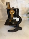 Bausch   Lomb Microscope   Antique- Solid Piece   Cast Iron Base And Brass 1915