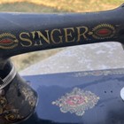 Vtg Singer Red Eye Sewing Machine Model 66-antique 1900s    display Or Restoration